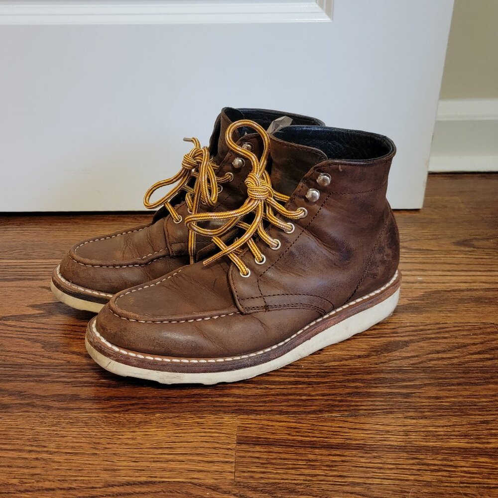 Thursday Boot Company Men's Diplomat Moc Toe Leather Boots, Size 6, Dark Brown